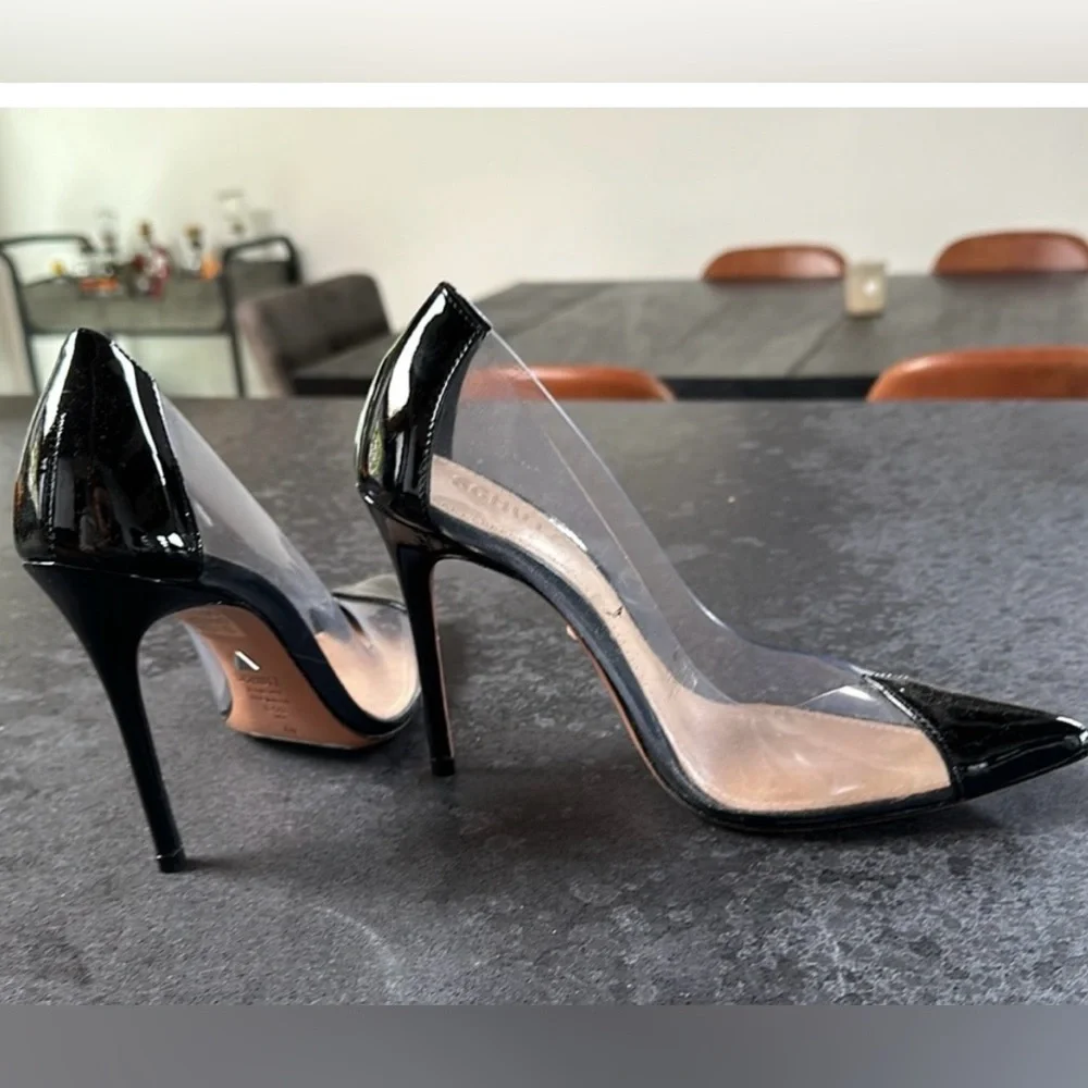 SCHUTZ Cendi Heel in Transparente & Black Women's Heels 6.5 - Picture 14 of 16